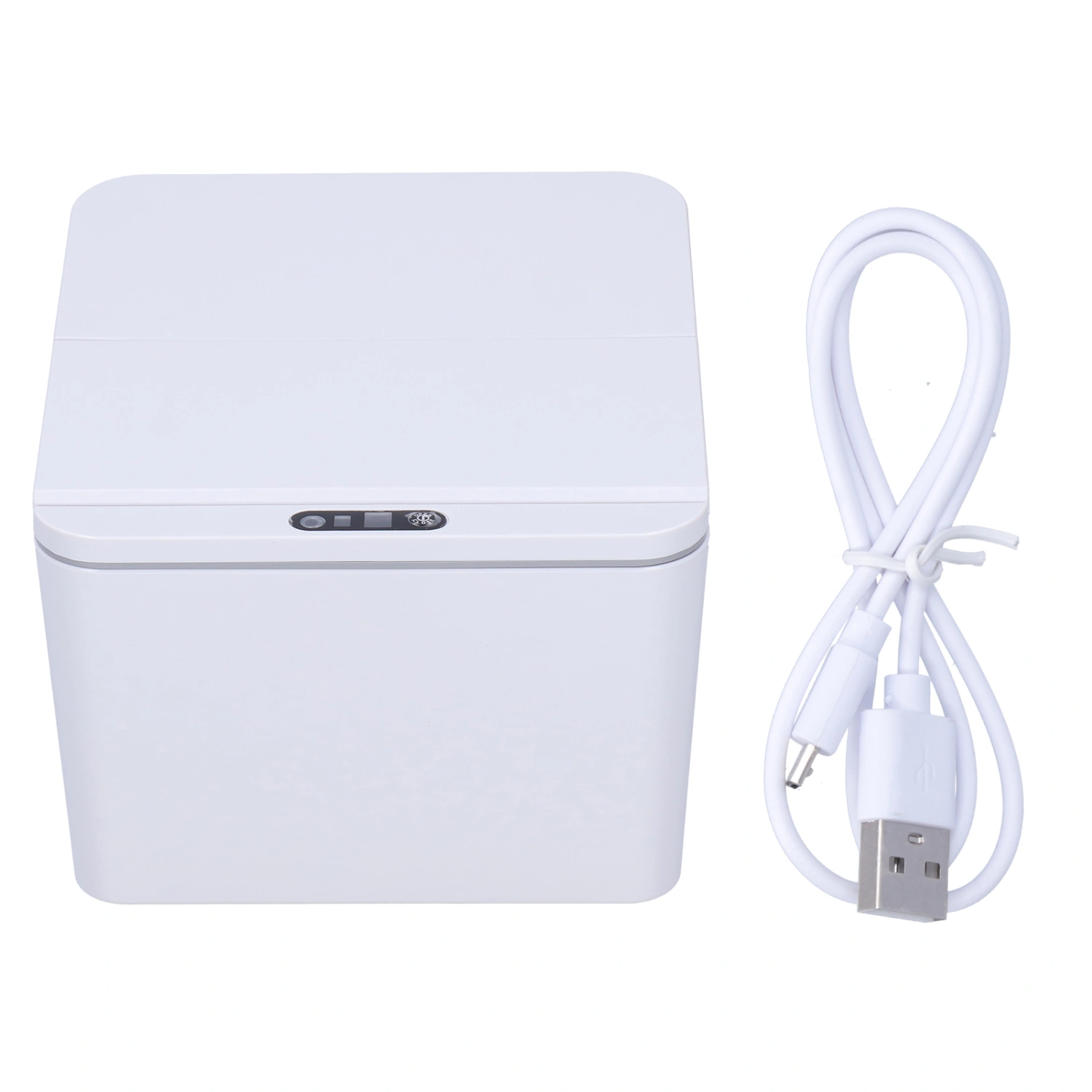 Mini Trash Can with Lid Automatic Sensor Waste Bin Foldable Desktop Garbage ContainerGray 4L