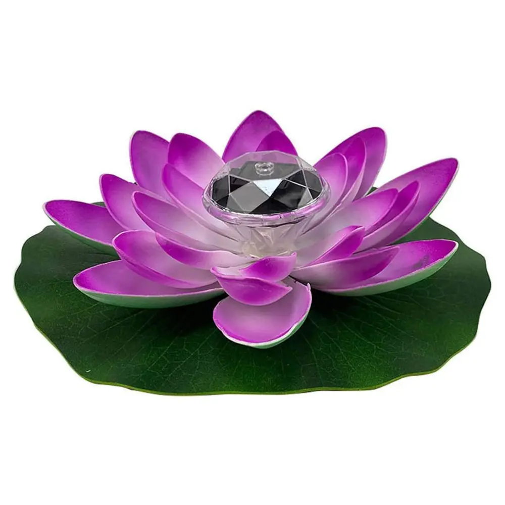 Floating Artificial Lotus Night Light LED Lotus Lamp Energy Saving Light for Outdoor Garden Pool Pond Fountain Decoration