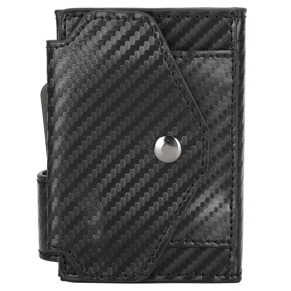 Business Card Holder AntiTheft Credit Card Case Wallet with Zipper Gift for Men Women(Carbon Fiber Black x 71#)