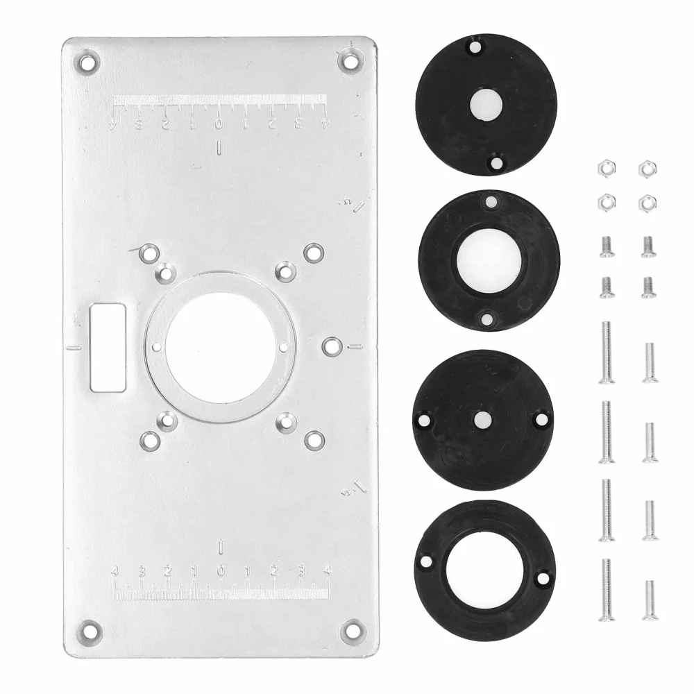 Trimming Flip Board Aluminum Alloy Woodworking Router Table Insert Plate Carpentry Accessory