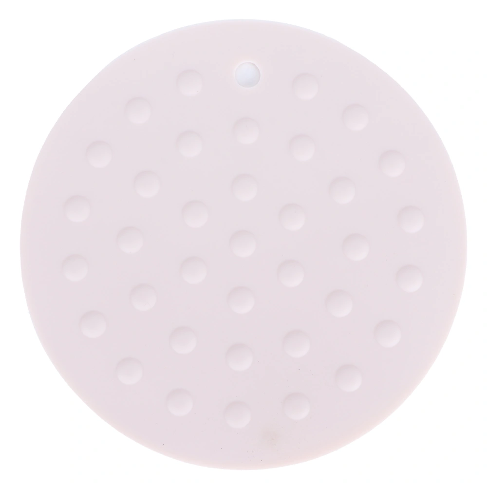 Round Shape Silicone Pad Kitchen AntiScald Insulation Dish Placemat for Kitchen Home(Pink )