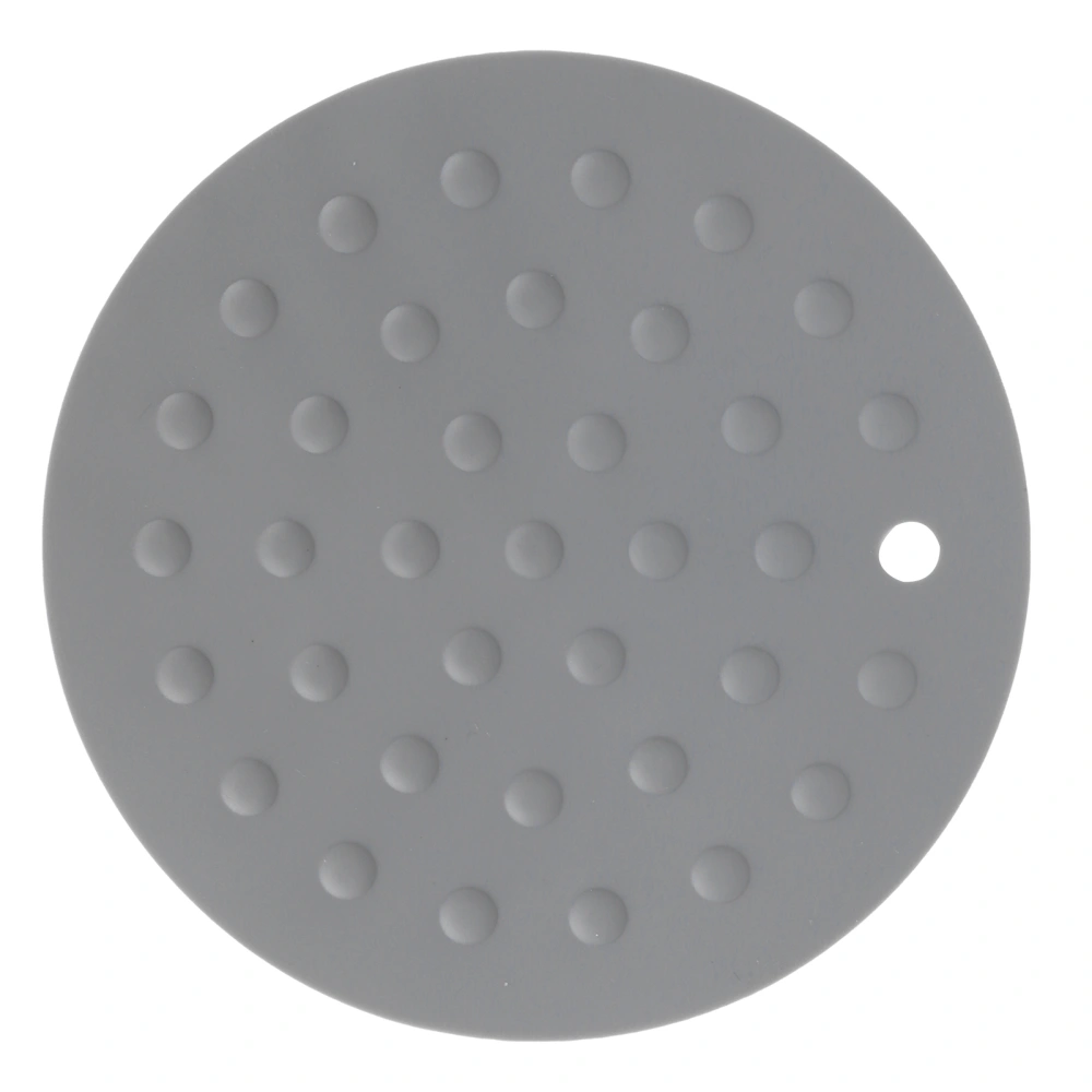 Round Shape Silicone Pad Kitchen AntiScald Insulation Dish Placemat for Kitchen Home(Dark Gray )