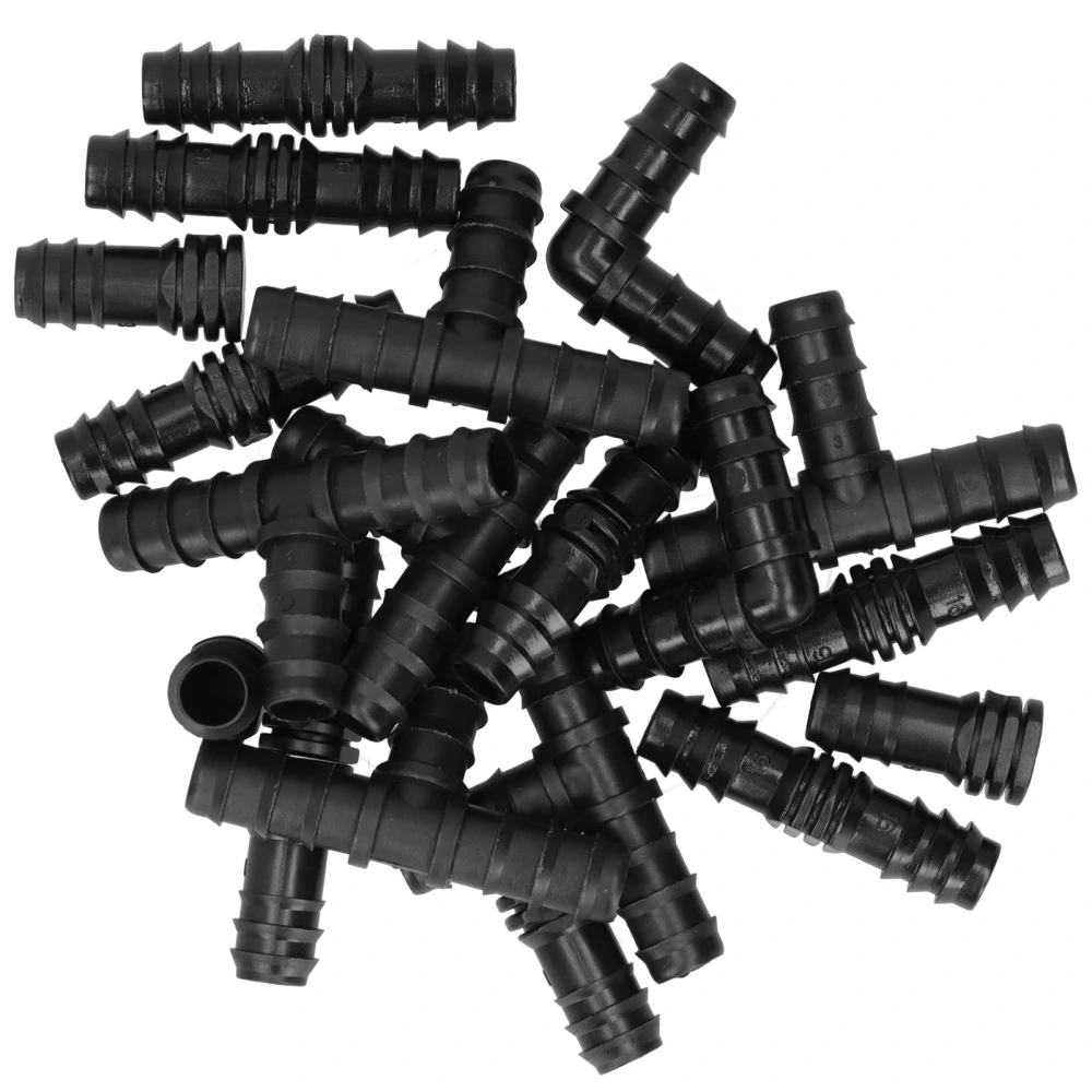 20Pcs/Set Drip Irrigation Sprinkler System Elbow Tee Coupling Connectors Garden Supplies