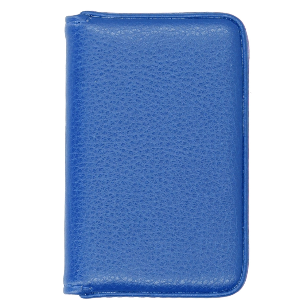 Business Card Case with Magnetic Buckle Portable Name Card Holder Gift for Men WomenBlue 001#