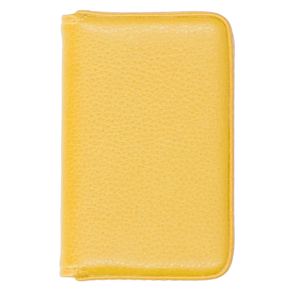 Business Card Case with Magnetic Buckle Portable Name Card Holder Gift for Men WomenYellow 001#