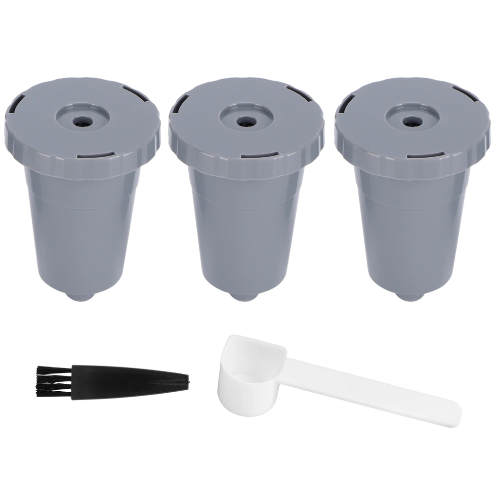 3PCS Refillable Coffee Capsule Reusable Coffee Filter Cup with Brush Spoon Set Fit for keurig