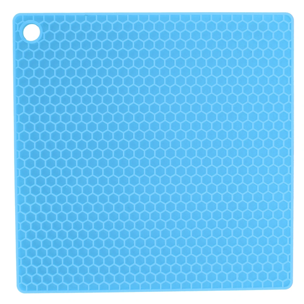 Insulation Pad Food Grade Silicone Pad AntiScalding Thickened Microwave Oven Mat for Kitchen Use(Blue )