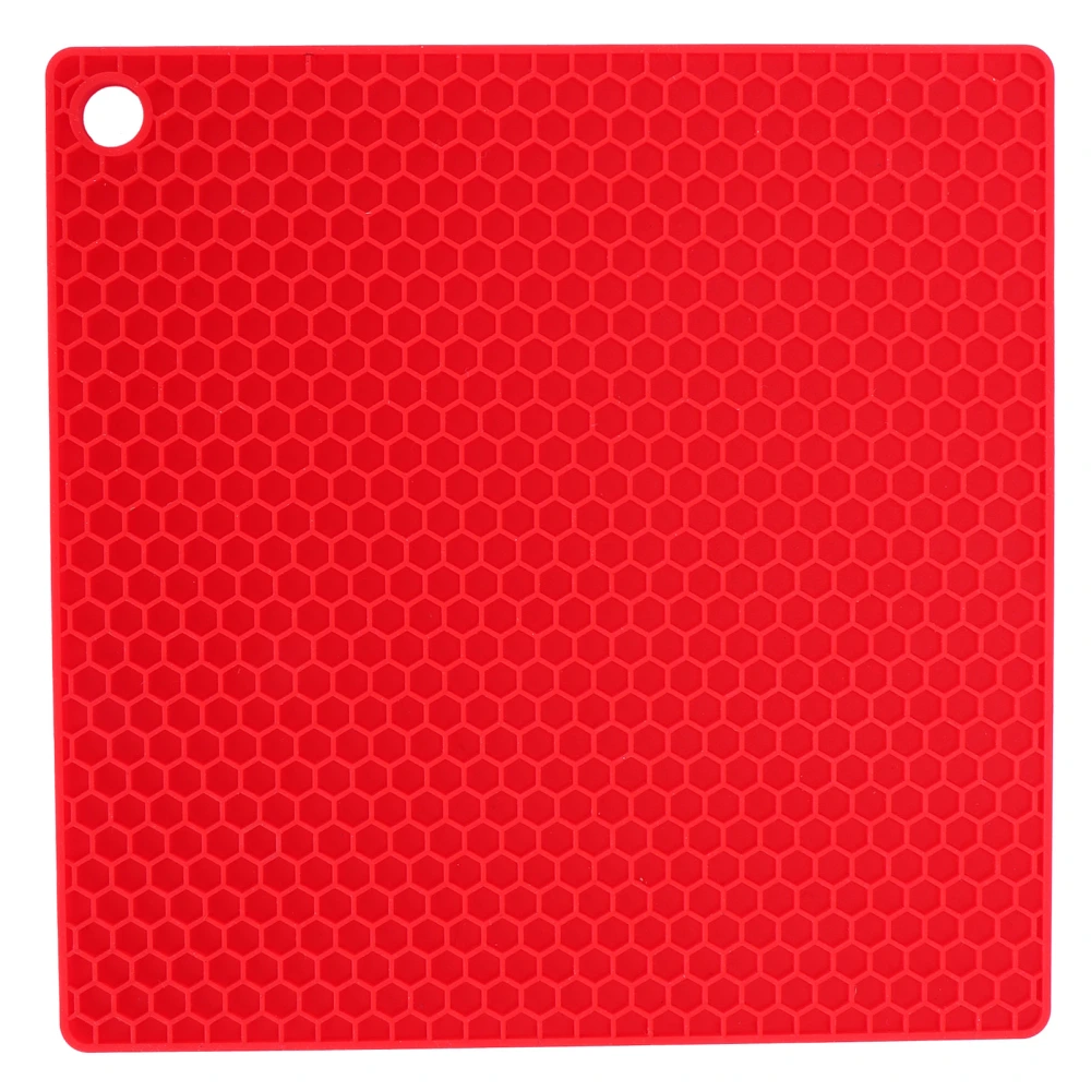 Insulation Pad Food Grade Silicone Pad AntiScalding Thickened Microwave Oven Mat for Kitchen Use(Red )