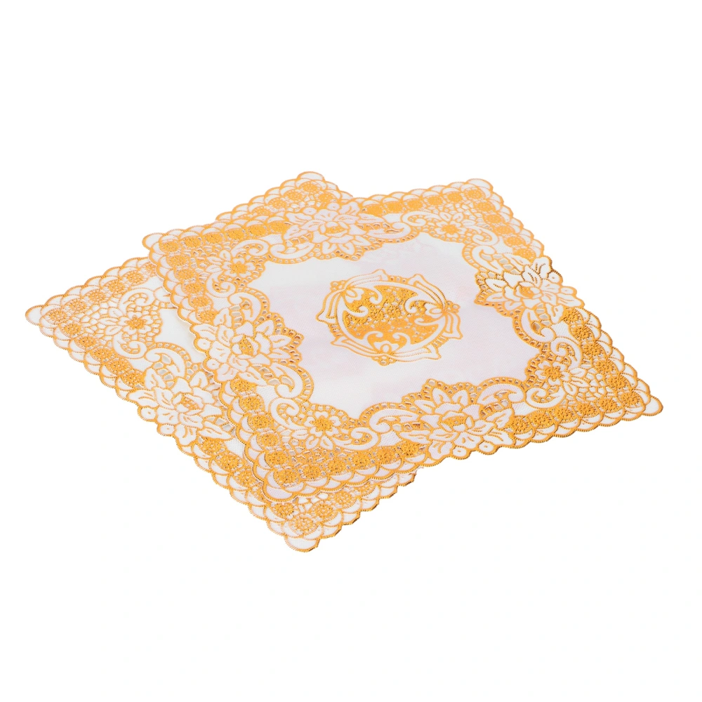 2PCS 20x20cm Table Mats Gold Placemats Coffee Cup Mat Coaster for Wedding Party SuppliesType 03