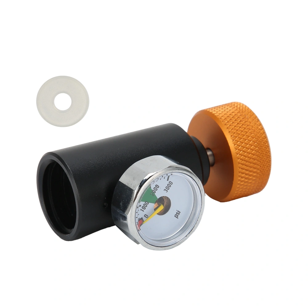 CO2 Refill Adapter Connector Valve ASA with 3000psi Pressure Gauge Soda Accessory