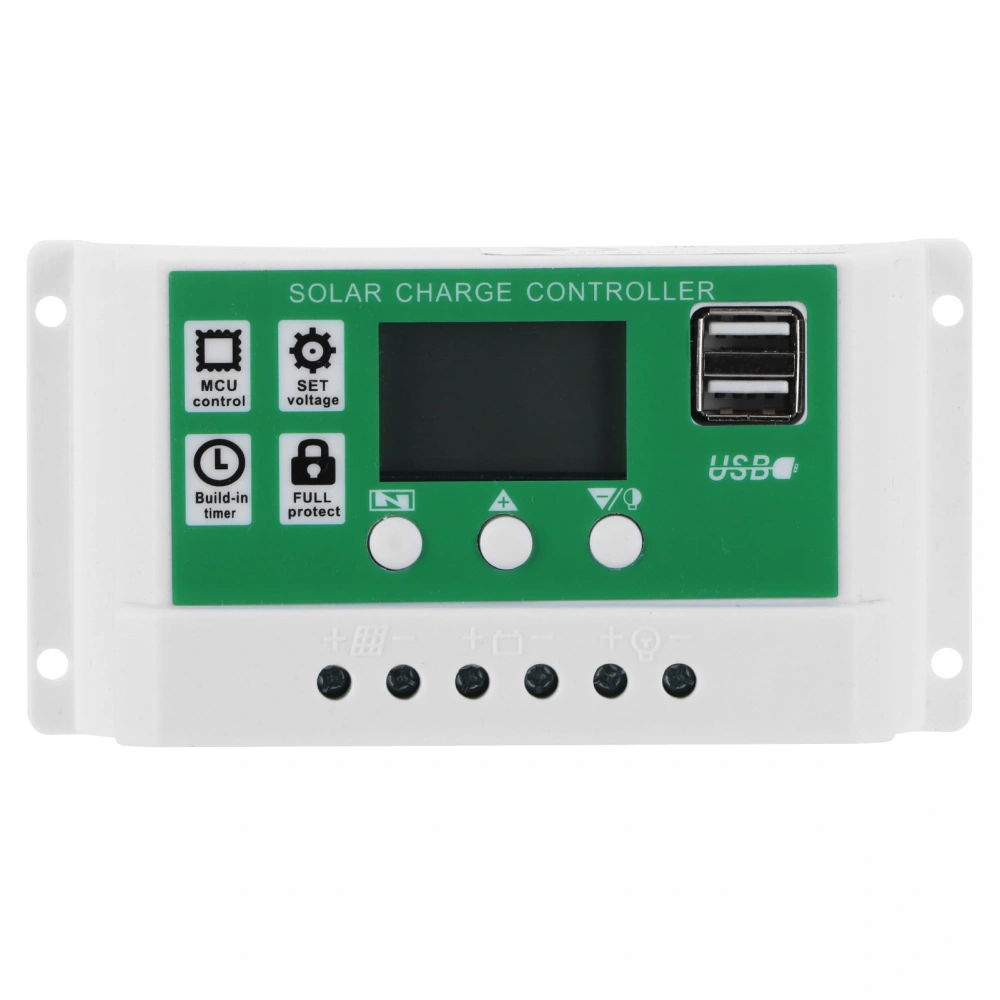 LCD Solar Charge Controller Adjustable 10A 12V 24V PWM Charging Regulator Accessory