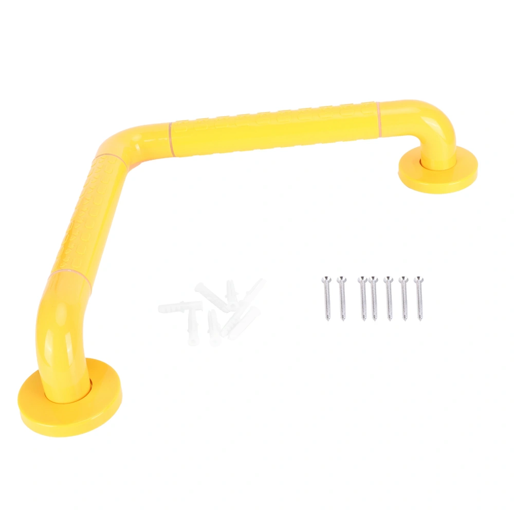 L-Shape Hand Bar with Fluorescent Ring Non-Slip Safety Handrail for Bathtub SPA Hot Tub Yellow