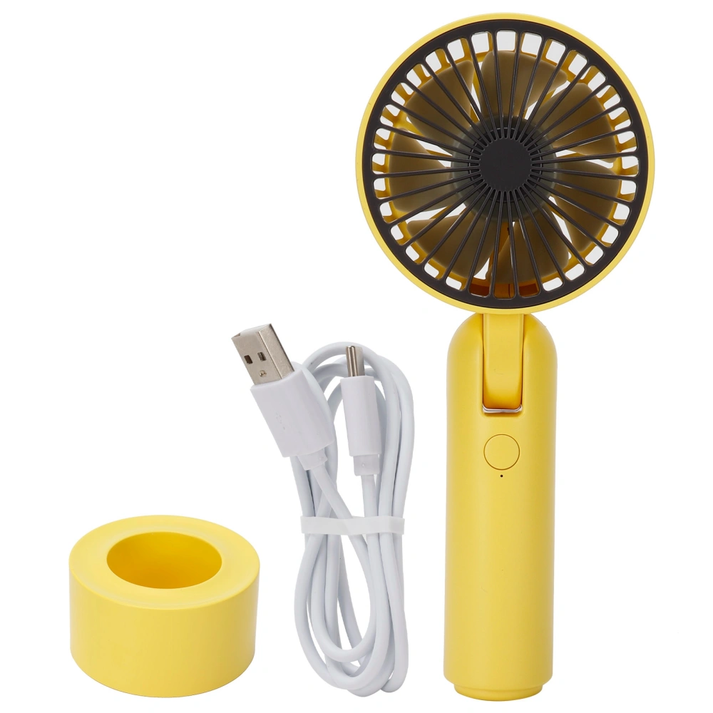 180 Degree Rotating Handheld Electric Fan Adjustable Portable Mini Fan for SummerYellow