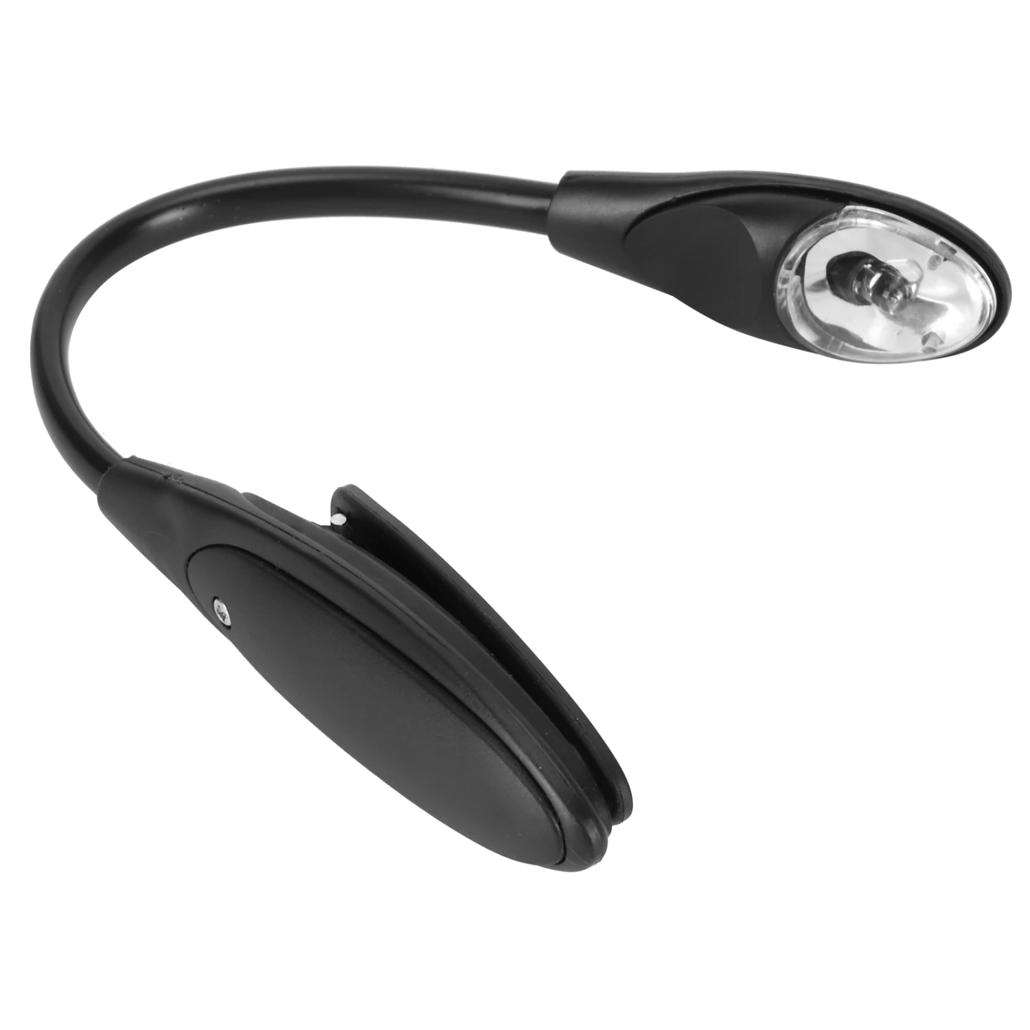 Mini LED Book Light Portable Flexible Reading Lamp with Clamp for Bedroom Travel Black