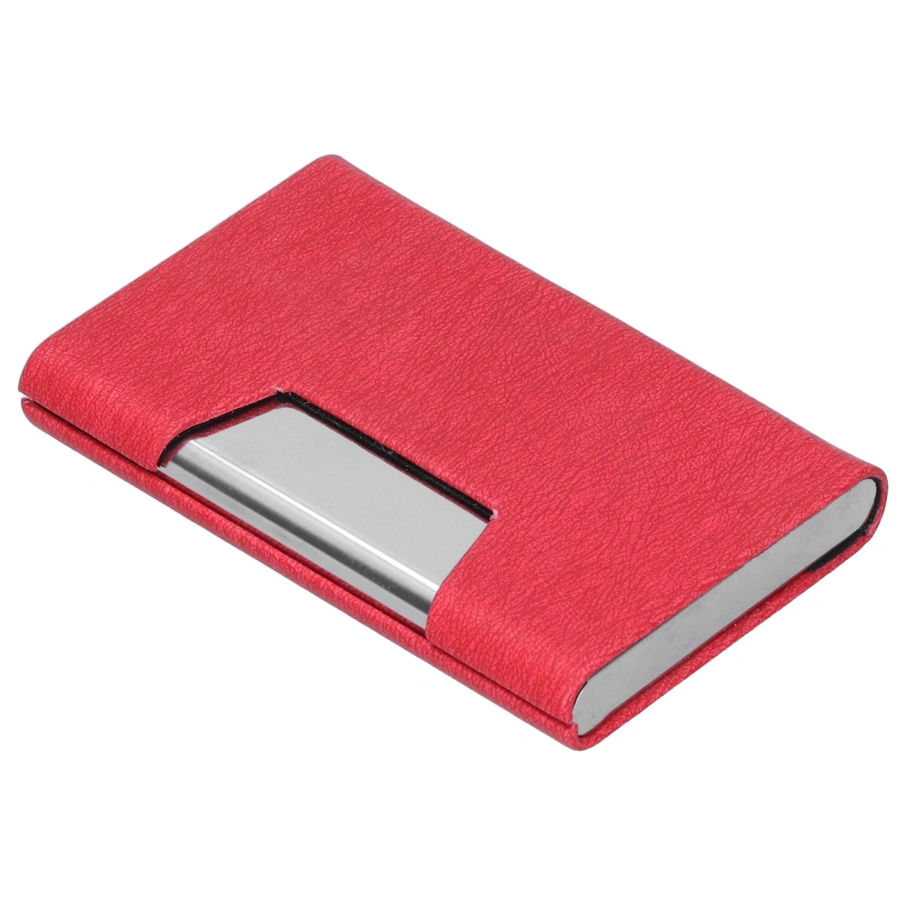 Business Name Card Holder Case Stainless Steel Organizer Portable for Business WorksRed 336#