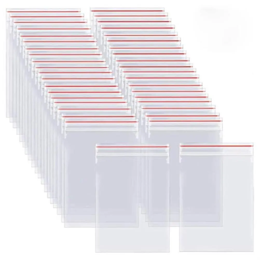 100PCS Resealable Plastic Bags Sealed Storage Bags Ziplock Bags for Kitchen Jewellery Packaging Office
