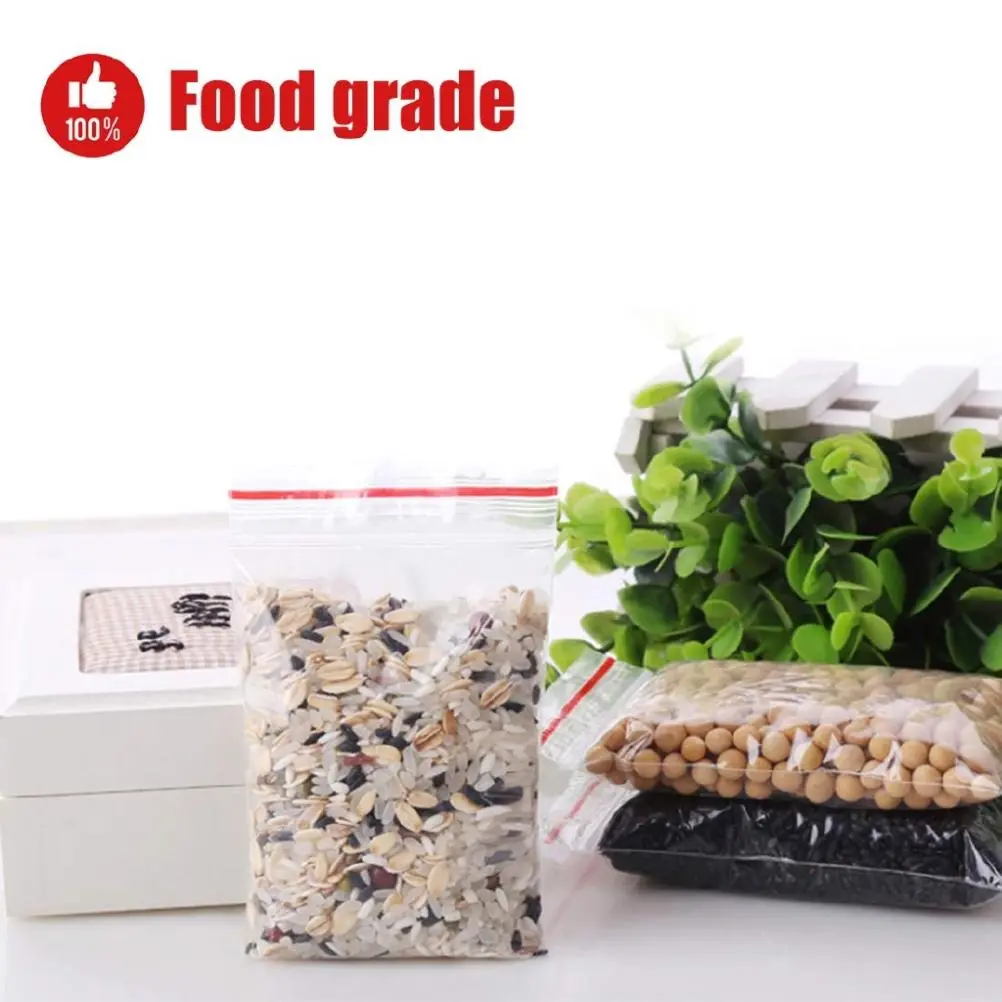 100PCS Resealable Plastic Bags Sealed Storage Bags Ziplock Bags for Kitchen Jewellery Packaging Office