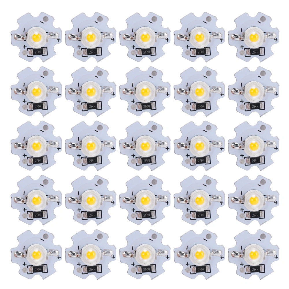 25Pcs 5V LED Chips 200LM 3W High Power LED Lamp Beads for DIY Lighting FixturesYellow Light 588‑590NM