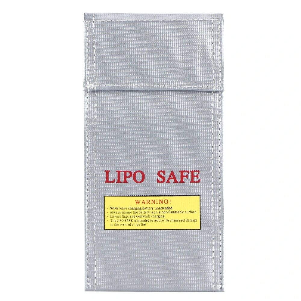 Lithium Ion Battery Safe Bag Fireproof Explosion Proof Storage Bag Protector 10x20cm