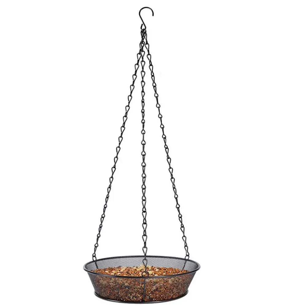 Metal Mesh Hanging Bird Feeder Tray Hanging Bird Feeder Platform for Wild Backyard Outdoor Garden Decoration