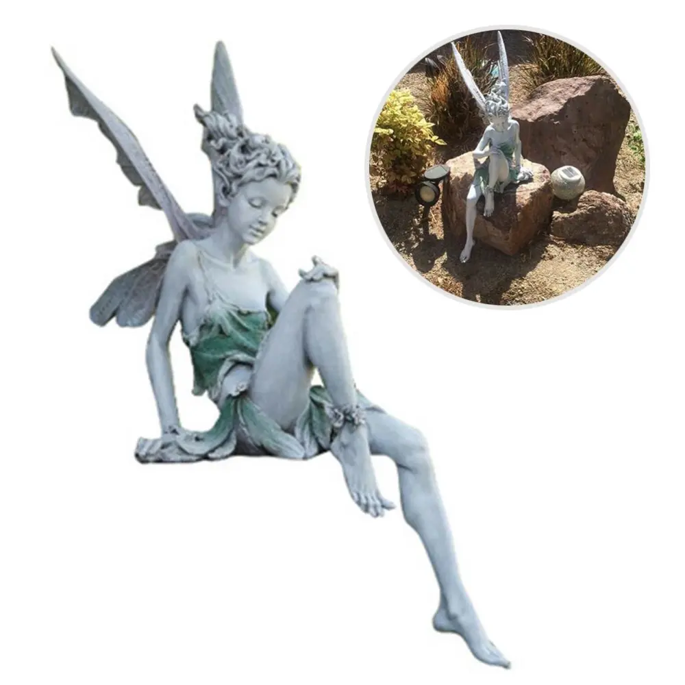 Fairy Tale Statue Fairy Statue Garden Ornament Durable Resin Craft Landscaping Decor