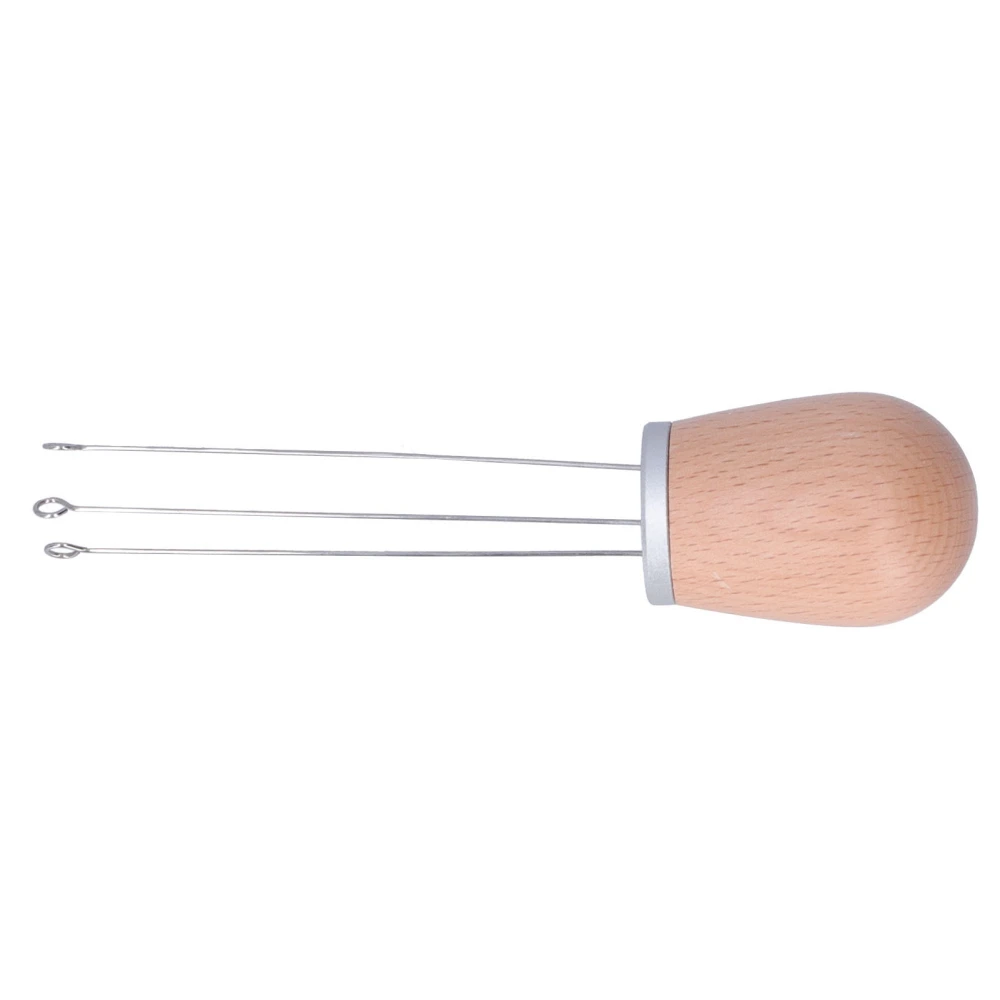 Needle Type Coffee Powder Distributor Wood Handle Coffee Stirrer Distribution Tool(Silver Cover Beech )