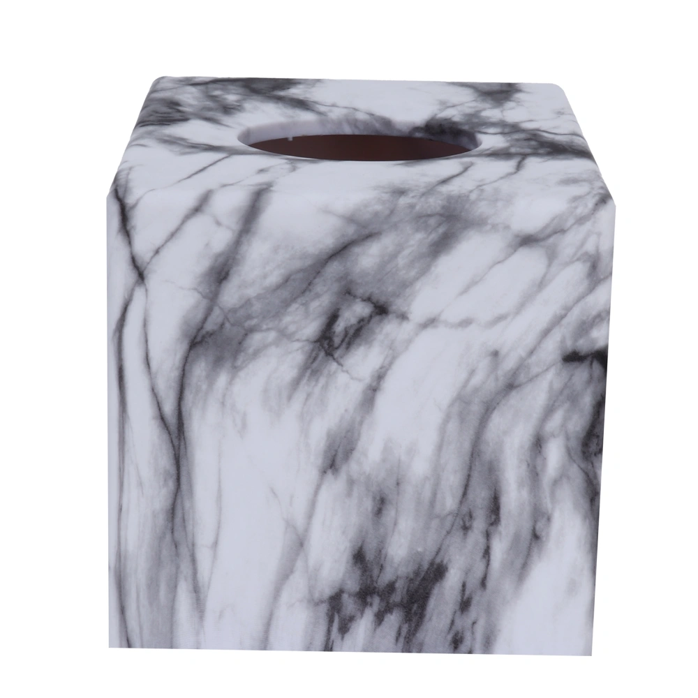 Tissue Box with Marble Printing Square Toilet Paper Holder for Bathroom Desktop Dressing Table