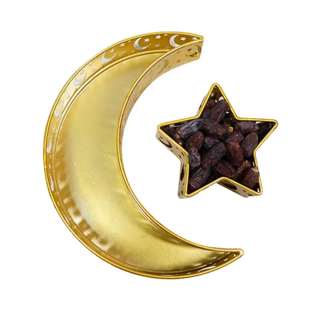 Ramadan Serving Tray with Crescent Moon and Star Food Tray Muslim Islam Mubarak Food Tray for Party Decoration