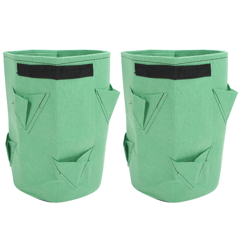 2Pcs 8‑Pockets Strawberry Planting Bag Flower and Vegetable Planting Buckets for Gardening