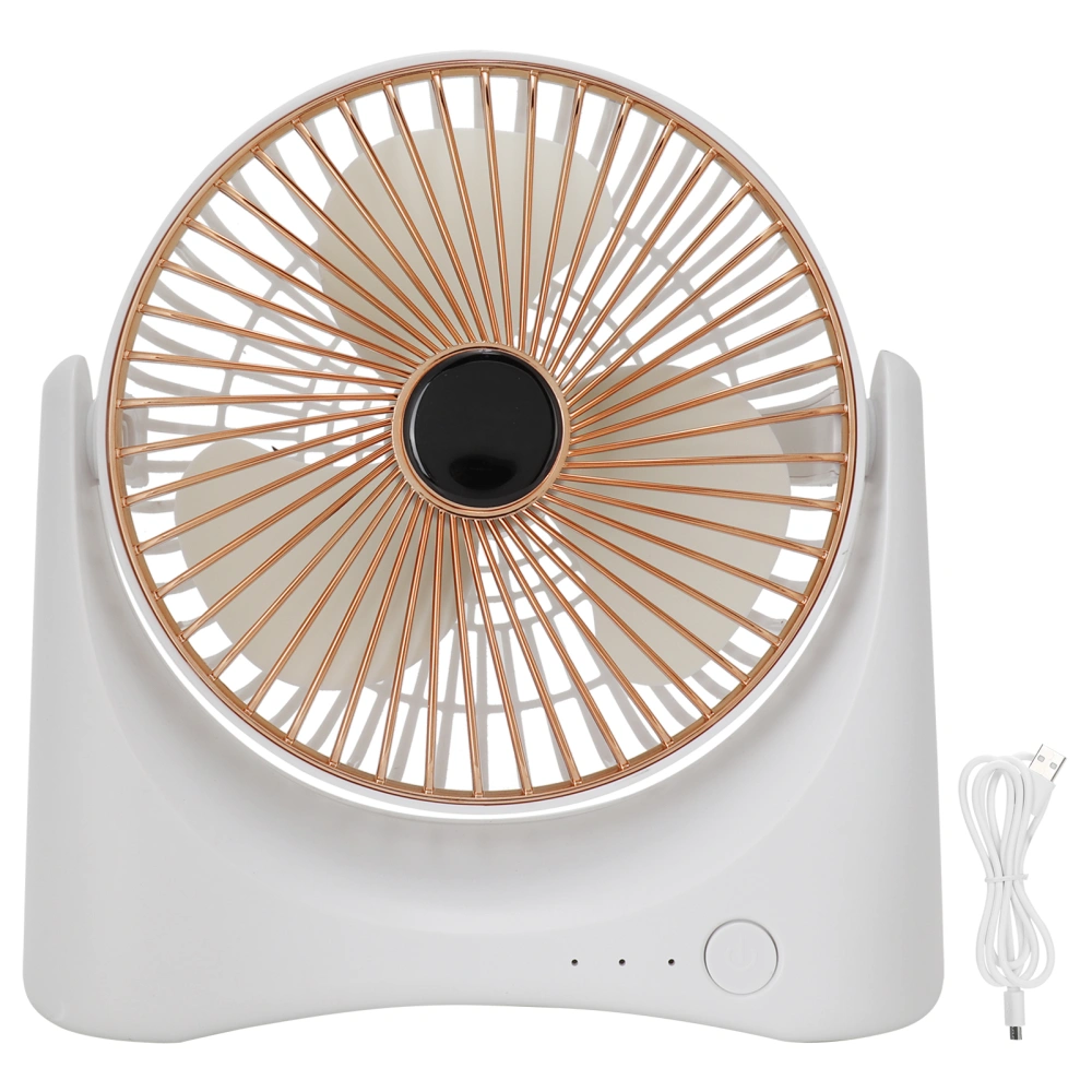 Desktop Mini Fan Portable 3 Blades USB Electric Fan for Office Outdoor Bedroom Gold