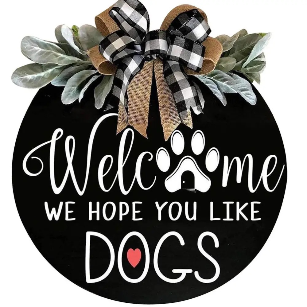 Welcome Sign Front Door Round Sign Hanging Welcome Sign for Farmhouse Porch Front Door Decoration