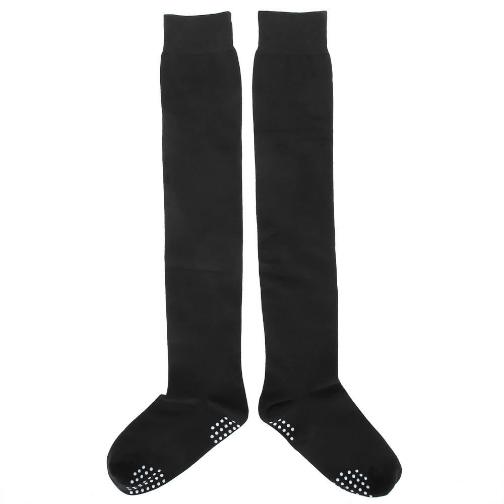 Women Yoga Socks Non Slip Warm Thigh High Stockings for Fitness Latin Dance Sports Black