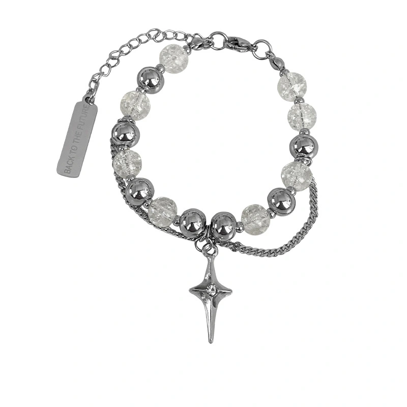 Asterism Cross Stitching Ice Crack Beads Bracelet Female