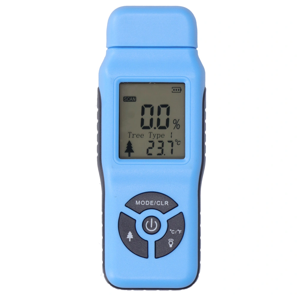 Digital Moisture Tester Portable Hand Held LCD Wood Timber Humidity Detector Accessory(Blue )