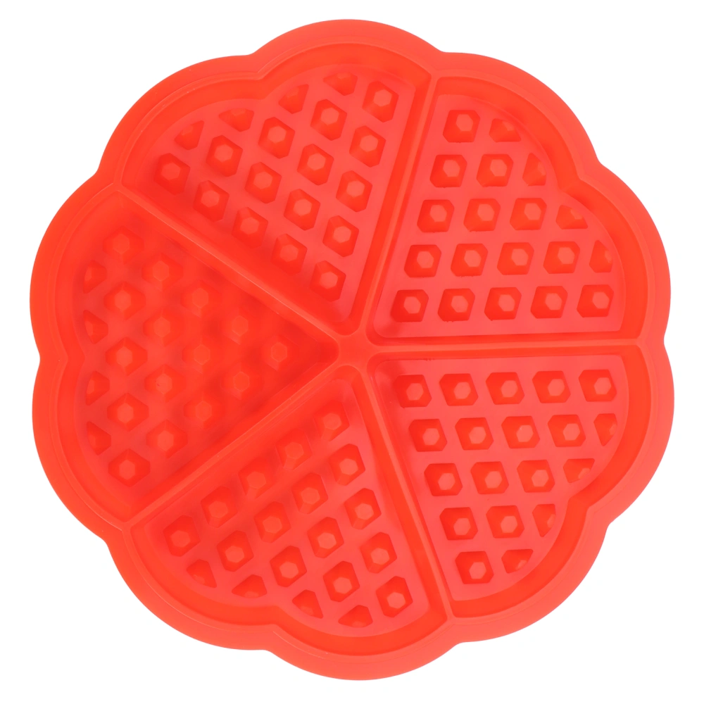 DIY Waffle Mold Reusable Silicone Muffin Cake Mould Baking Utensil Kitchen Accessory(5Grid HeartShape )