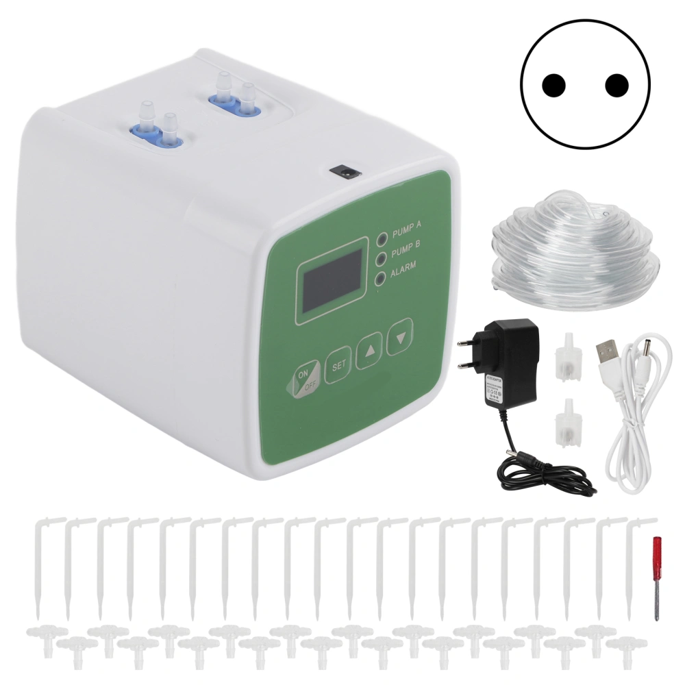 Automatic Watering System USB Intelligent Garden Irrigation Watering Timer 100-240VDouble Pump Kit EU Plug