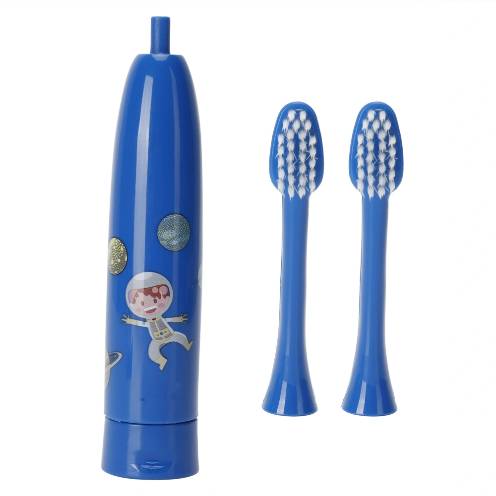 Children Electric Toothbrush Cartoon Pattern Waterproof Tooth Cleaning Brush for KidsDark Blue