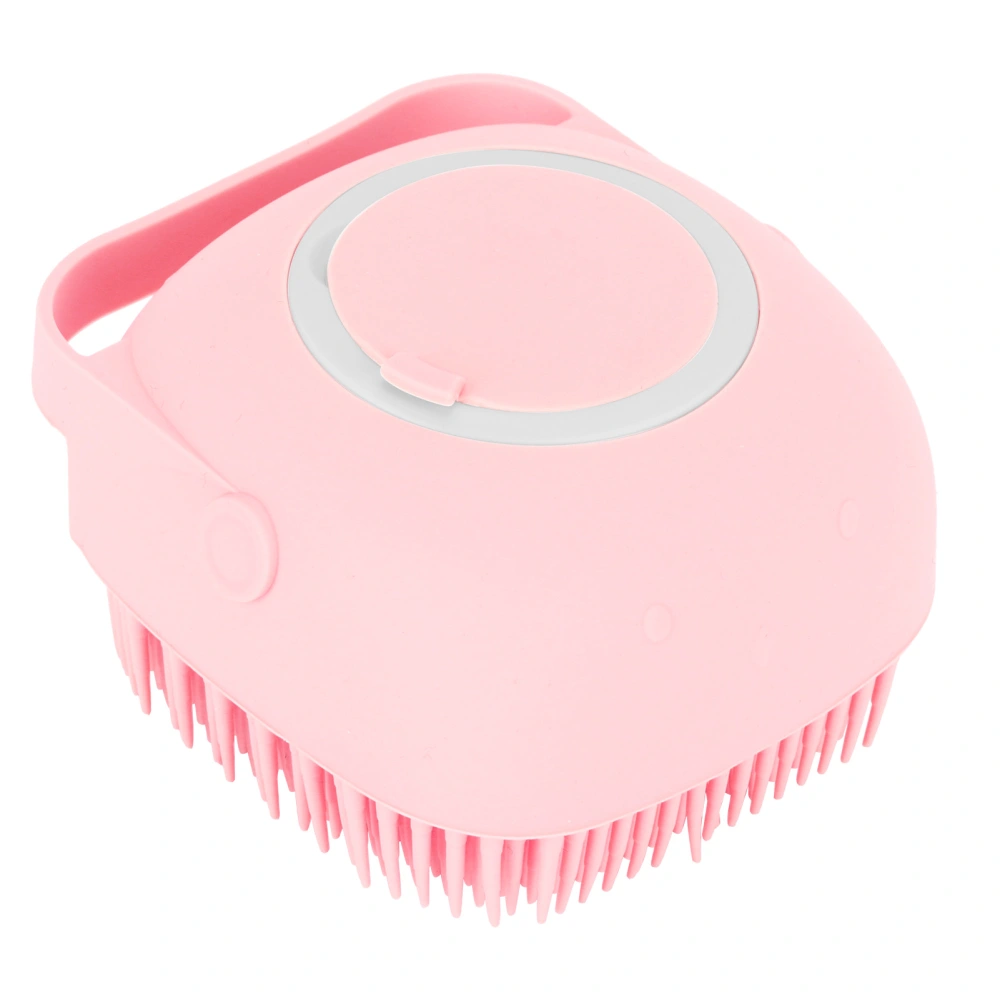 Silicone Head Massage Brush MultiFunction Comb for Shower Hair Washing 80ml Coontainer for Filling Liquid(Pink )