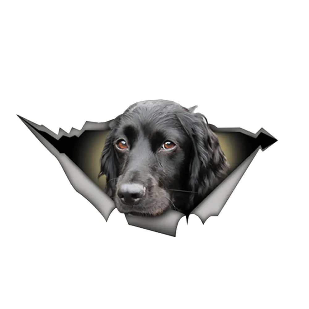 Personality Car Stickers 3D Dog Animal Pet Decal Waterproof Eye Catching Broken Window Pet Decal for Wall Notebook