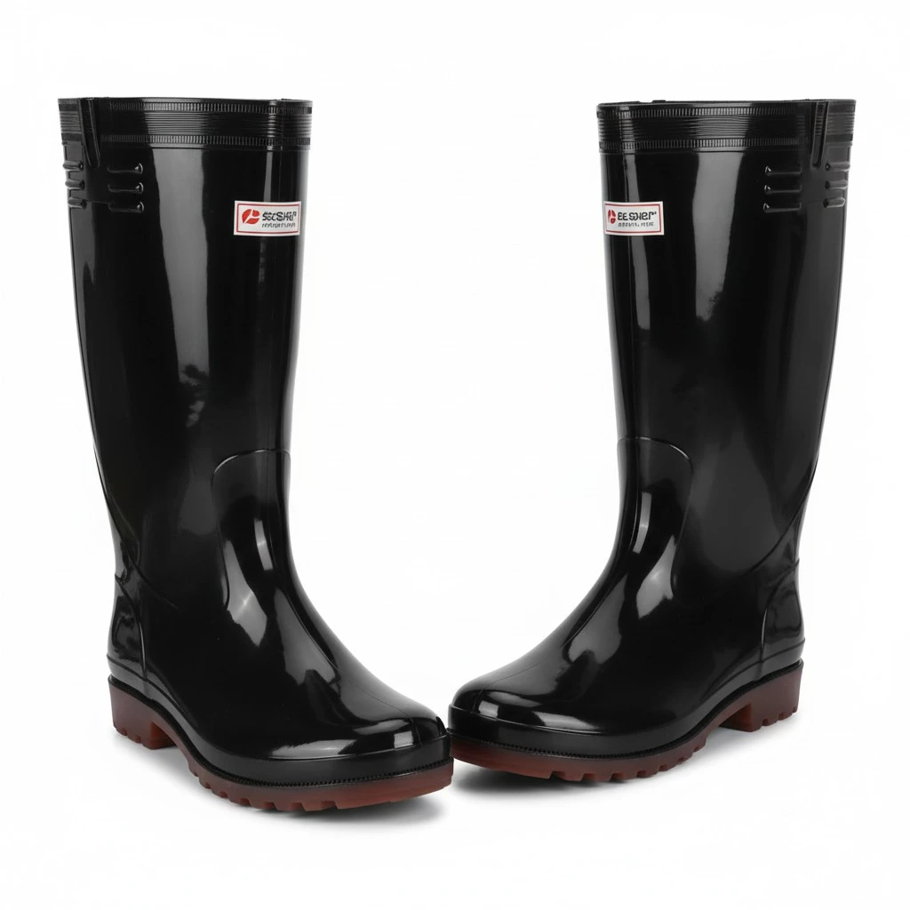 Professional Garden Waterproof Boots Simple High Gloss Non Slip Fishing Farm Rain Shoes(Black 39)