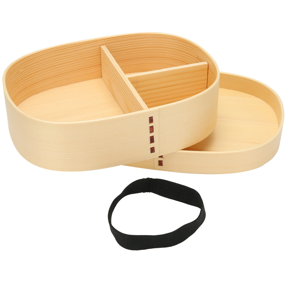 Lunch Box Portable Japanese Style Single Layer Wooden Food Sushi Container Tablewares