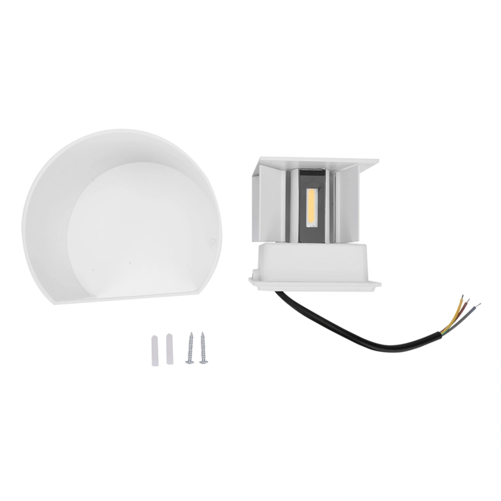 12W Outdoor LED Wall Lamp IP65 Waterproof Aluminum Up and Down Lighting Wall Light AC85‑265VWhite Shell Warm White Light