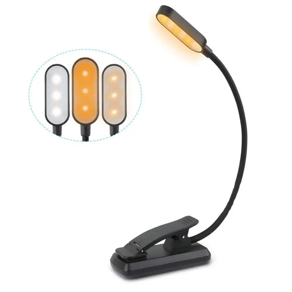 9 LEDs Clip On Book Light USB Rechargeable Reading Light with 3 Adjustable Brightness Levels Long Lasting Lightweight Light