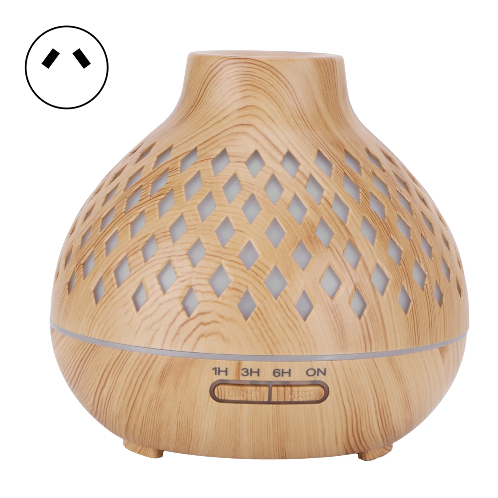 400ml Light Wood Grain Air Diffuser Electric Aroma Humidifier with Ambient Night Lamp 100‑240VAU Plug