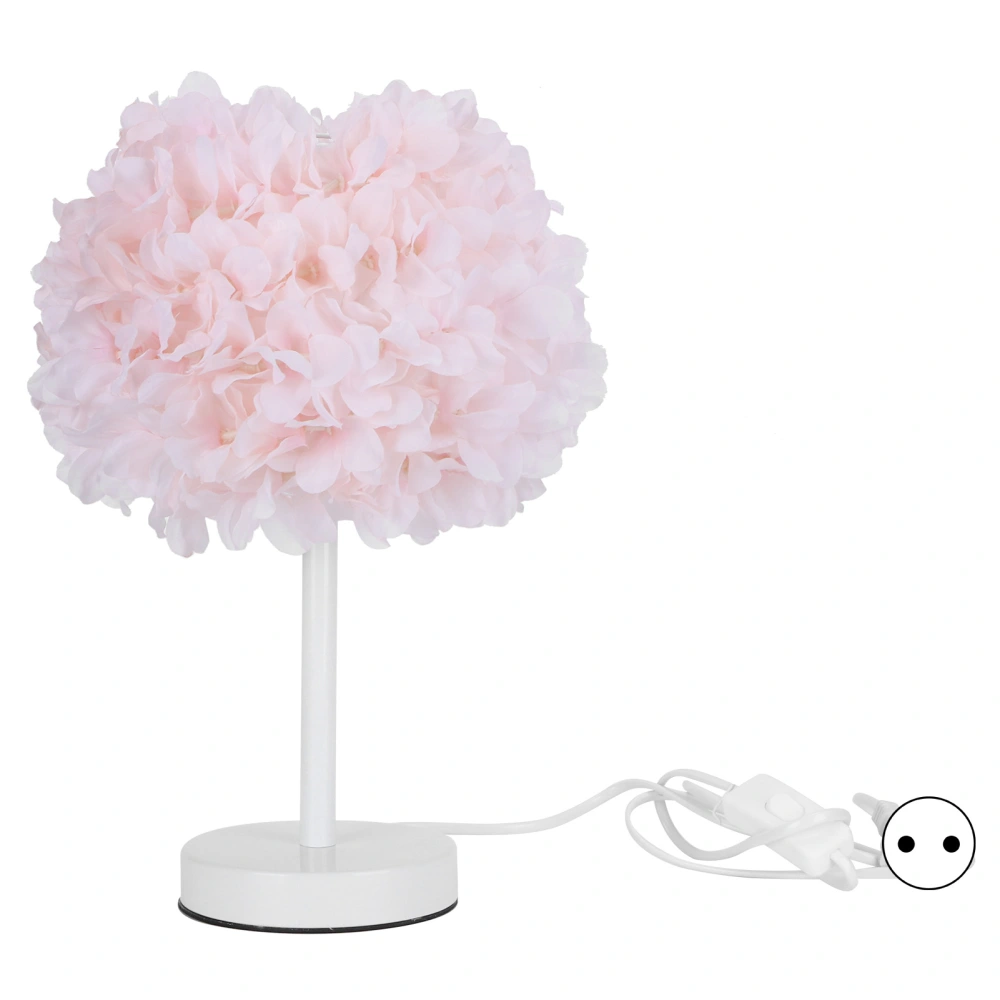 Flower Table Lamp Bedside Bedroom Desktop Nightstand Decoration Supplies Light PinkEU Plug 110-240V