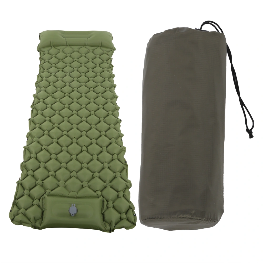 Camping Sleeping Pad Mat Inflatable Cushion Air Mattress for Outdoor Travelling UseMilitary Green