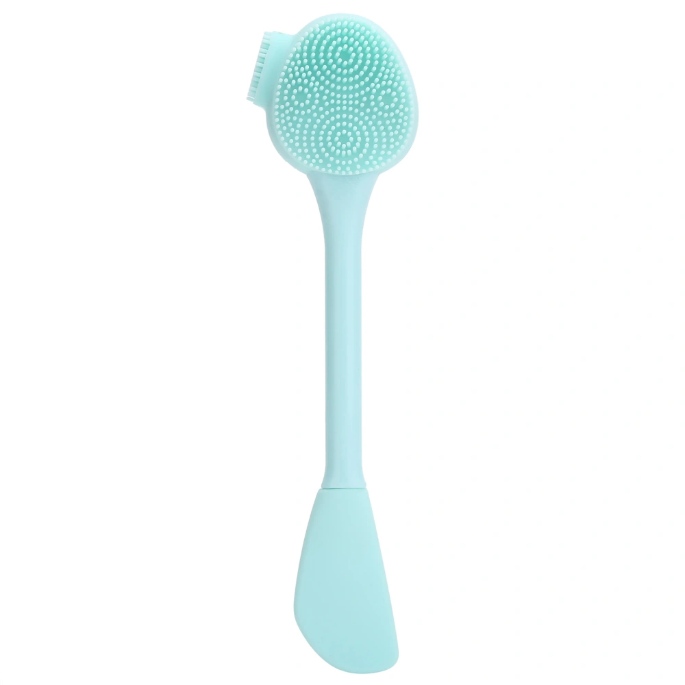 Handheld Silicone Face Cleaning Brush Mask DIY Mixing Stick Makeup Cleansing Brush(Green Double Head Knife Shape )