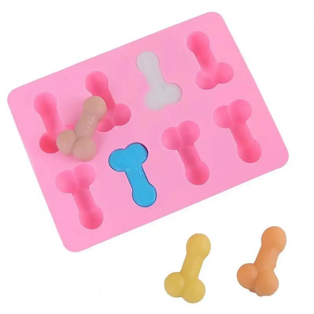 Reusable Silicone Penis Mold 8 Cavity Chocolate Mold DIY Cake Mold Ice Mold Baking Tool for Making Hot Chocolate Bombs Cake Jelly Bachelorette Party Night Supplies