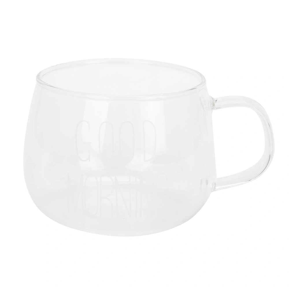 Coffee Cup Transparent Borosilicate Glass Mug with Handle for Milk Tea Cocktail BeverageWhite Label