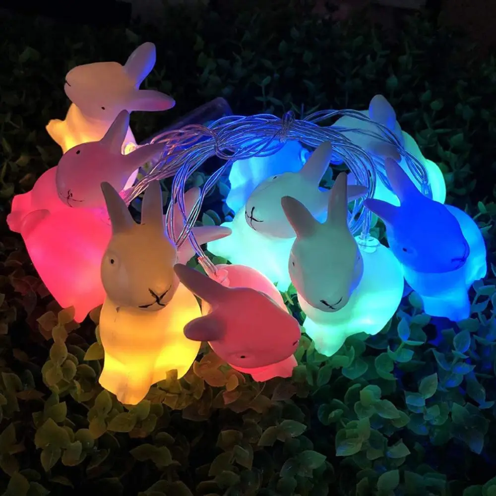 1.5m Easter Rabbit String Light 10 LED Lamp Easter Bunny Decorative Light Easter Decoration Happy Easter Decor